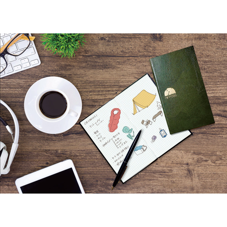 ナカバヤシ HIPPOSS グリッドヒッポスA6スリム方眼3mm40枚・アイボリー