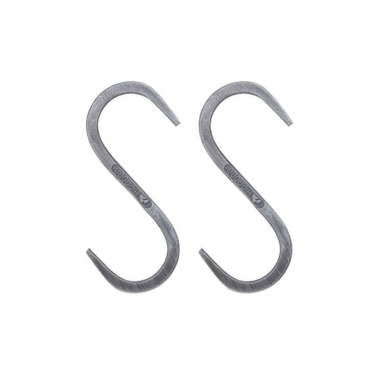 ナカバヤシ HIPPOSS ヒッポス スチールフックショート2本セット/シルバー