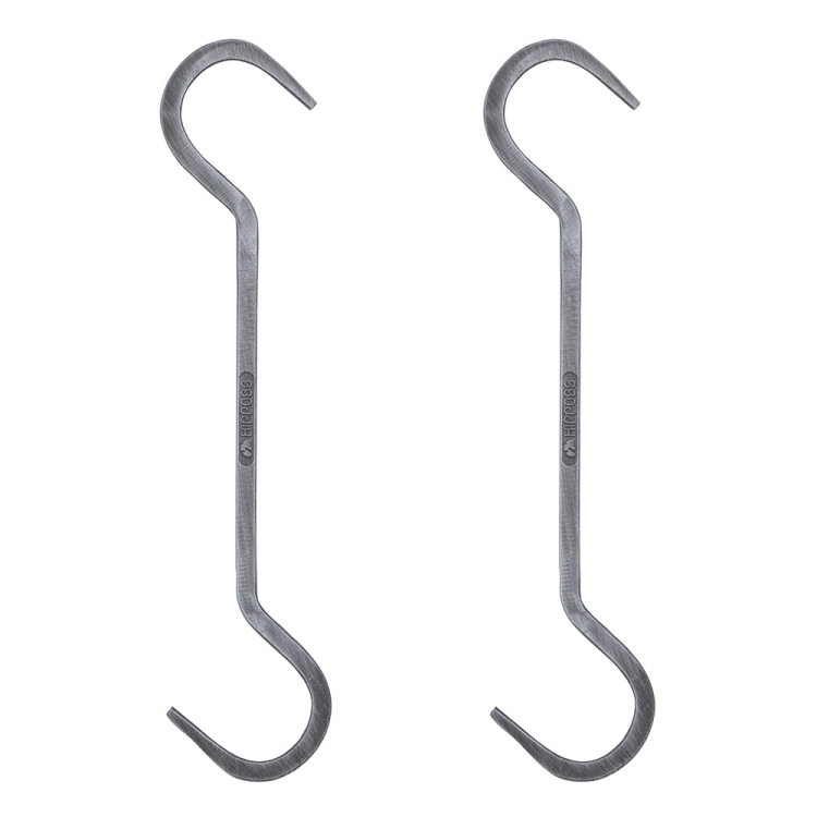 ナカバヤシ HIPPOSS ヒッポス スチールフックロング2本セット/シルバー
