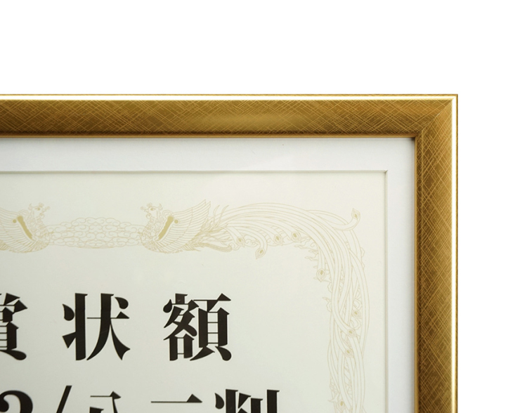 万丈 賞状額 兼用マット付 A4 ゴールド