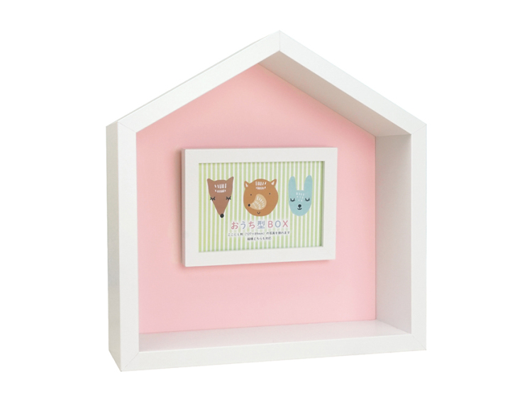 万丈 おうち型BOX(L判フレーム付) WH×PK