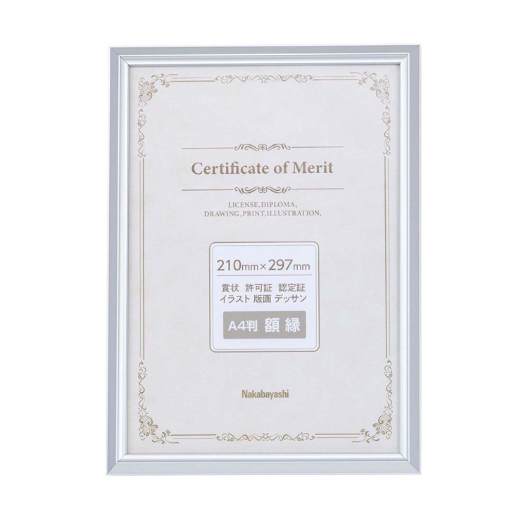 アルミ賞状額/A4/シルバー F-SA-102-SV