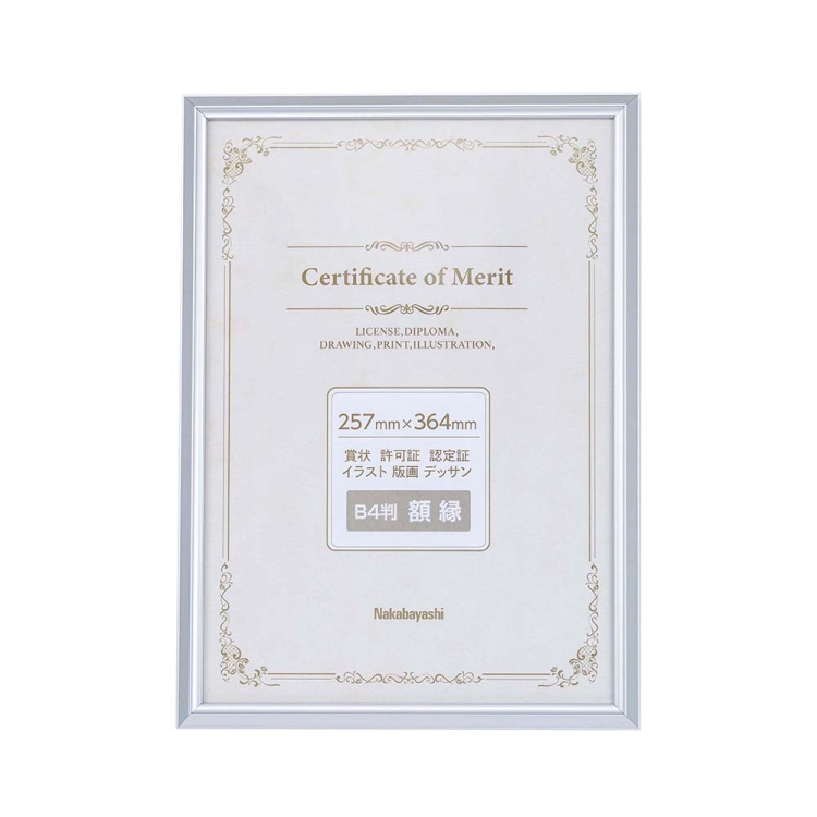 アルミ賞状額/B4判/シルバー F-SA-103-SV