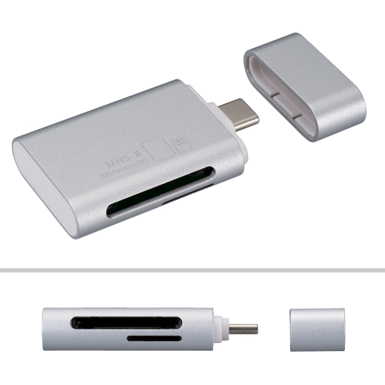 UHS-Ⅱ対応 Type-C カードリーダーW/シルバー CRW-C3SD91SL (tm)