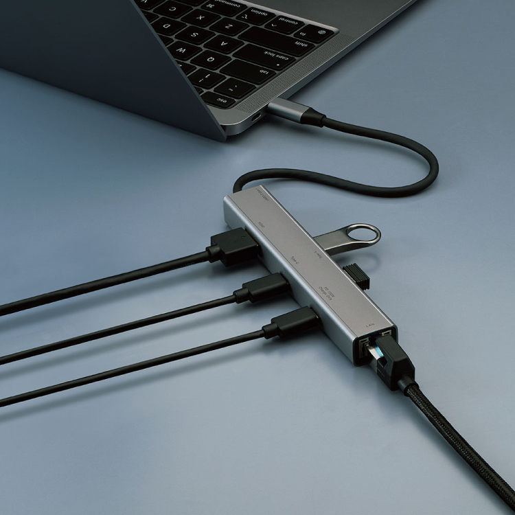 Type-C6in1スリムドック/グレーUD-C07GY (tm)