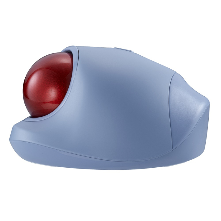 小型無線静音5ボタン レーザー式親指トラックボール/ブルー MUS-TRLF224BL (tm)