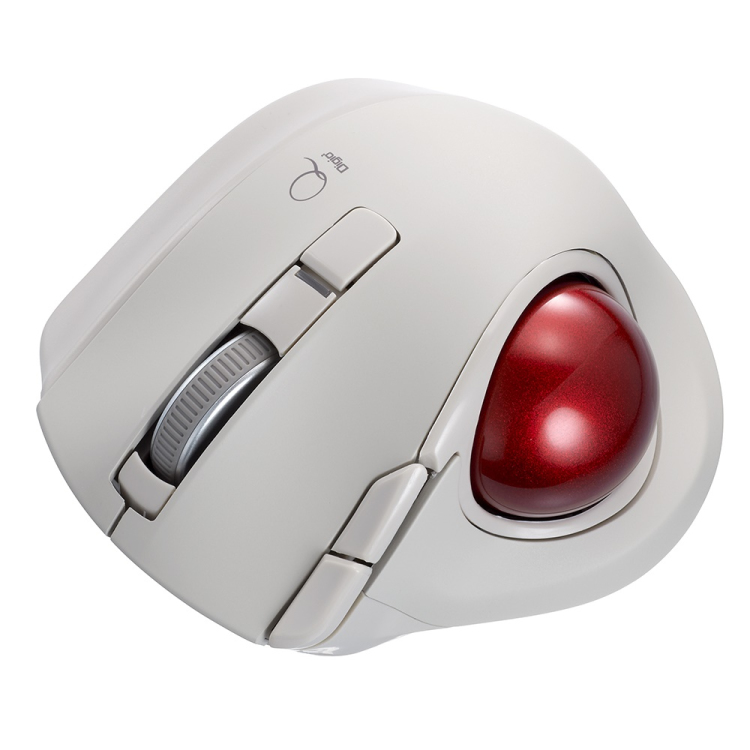 小型無線静音5ボタン レーザー式親指トラックボール／グレージュ MUS-TRLF224GY　(tm)