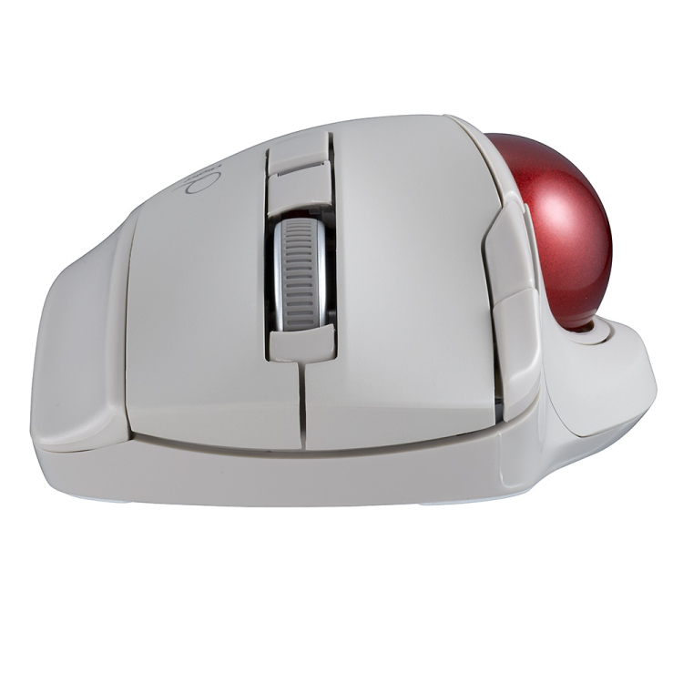 小型無線静音5ボタン レーザー式親指トラックボール／グレージュ MUS-TRLF224GY　(tm)