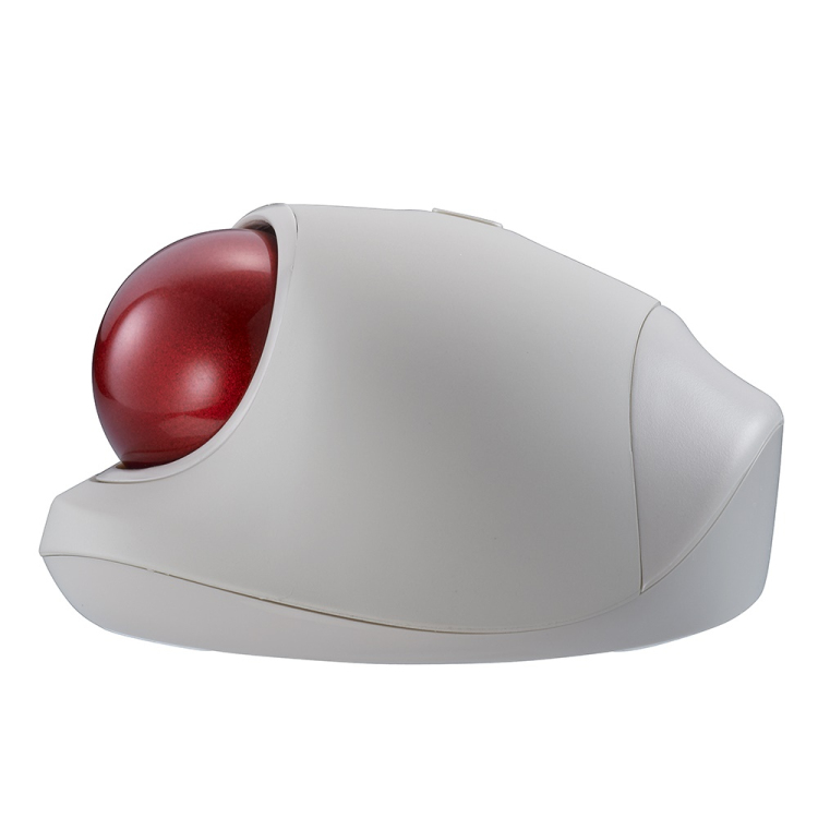 小型無線静音5ボタン レーザー式親指トラックボール／グレージュ MUS-TRLF224GY　(tm)