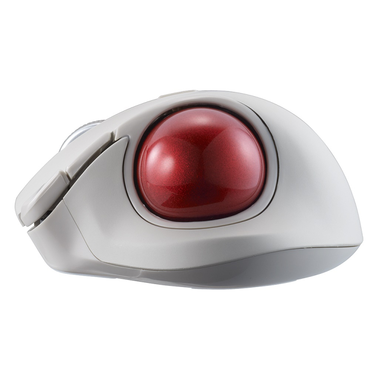 小型無線静音5ボタン レーザー式親指トラックボール／グレージュ MUS-TRLF224GY　(tm)