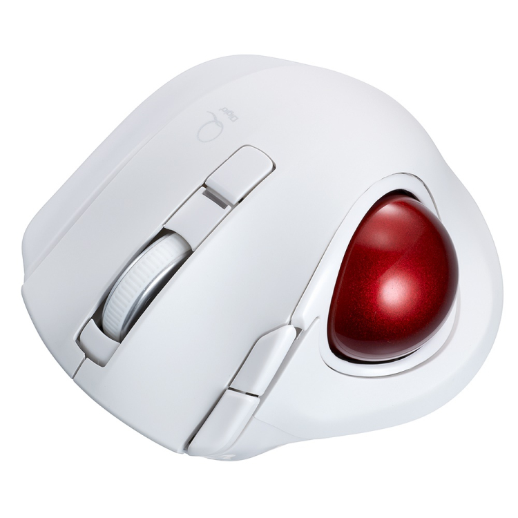 小型無線静音5ボタン レーザー式親指トラックボール/ホワイト MUS-TRLF224W (tm)