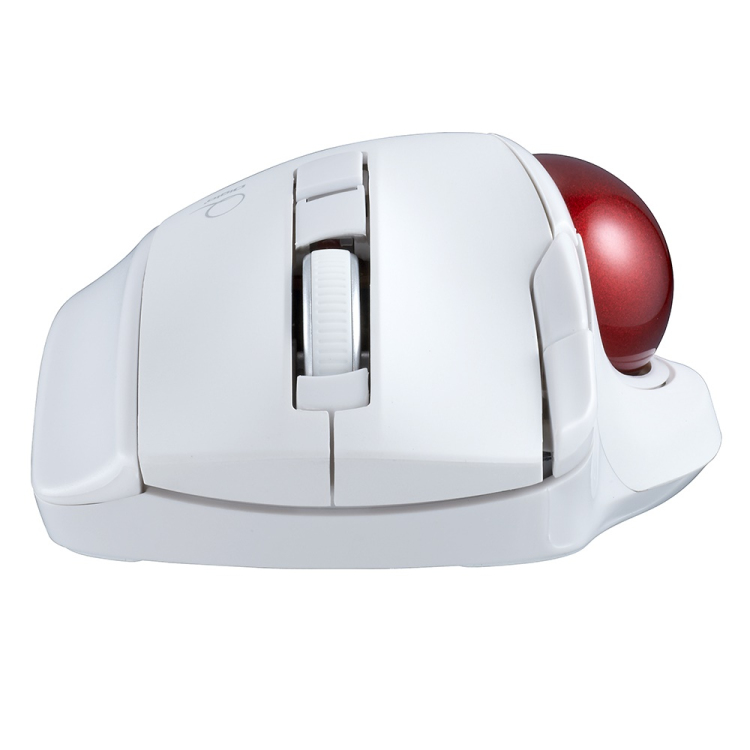 小型無線静音5ボタン レーザー式親指トラックボール/ホワイト MUS-TRLF224W (tm)