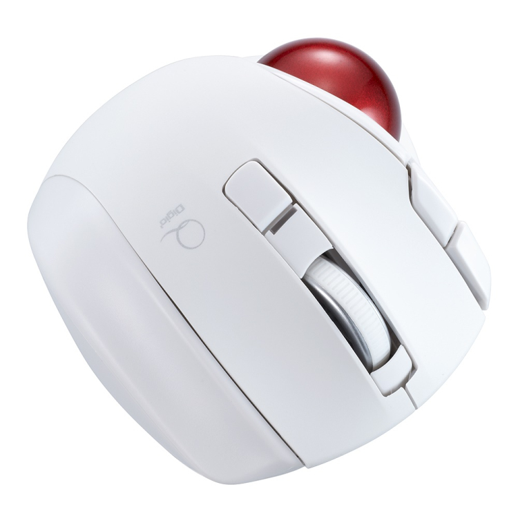 小型無線静音5ボタン レーザー式親指トラックボール/ホワイト MUS-TRLF224W (tm)