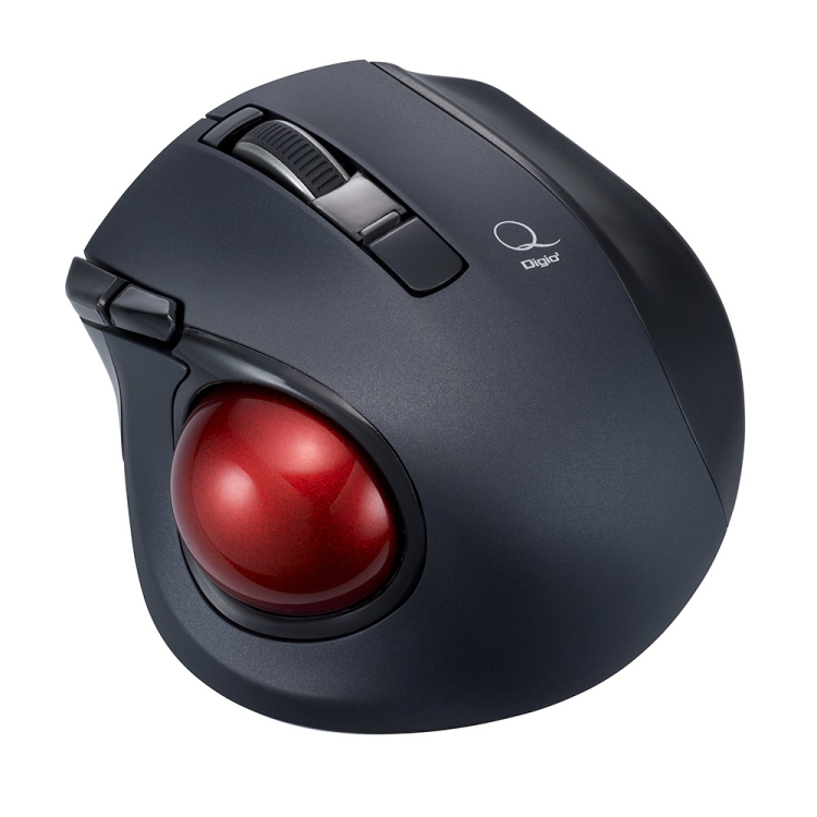 小型BT静音5ボタン レーザー式親指トラックボール／ブラック MUS-TBLF225BK　(tm)