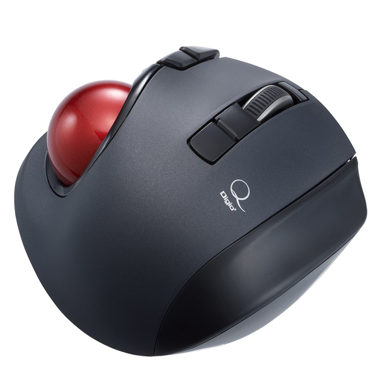 小型BT静音5ボタン レーザー式親指トラックボール／ブラック MUS-TBLF225BK　(tm)