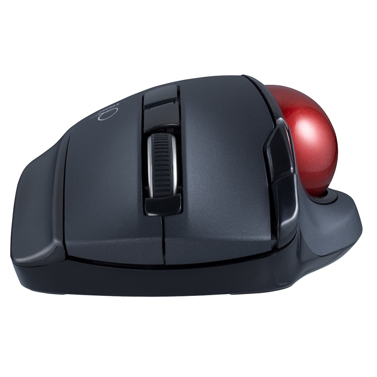 小型BT静音5ボタン レーザー式親指トラックボール／ブラック MUS-TBLF225BK　(tm)