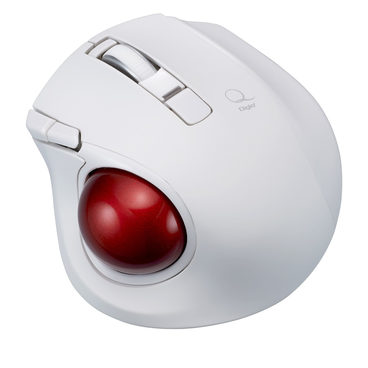 小型BT静音5ボタン レーザー式親指トラックボール/ホワイト MUS-TBLF225W (tm)