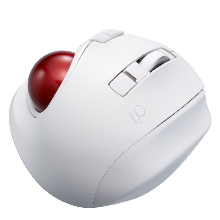 小型BT静音5ボタン レーザー式親指トラックボール/ホワイト MUS-TBLF225W (tm)