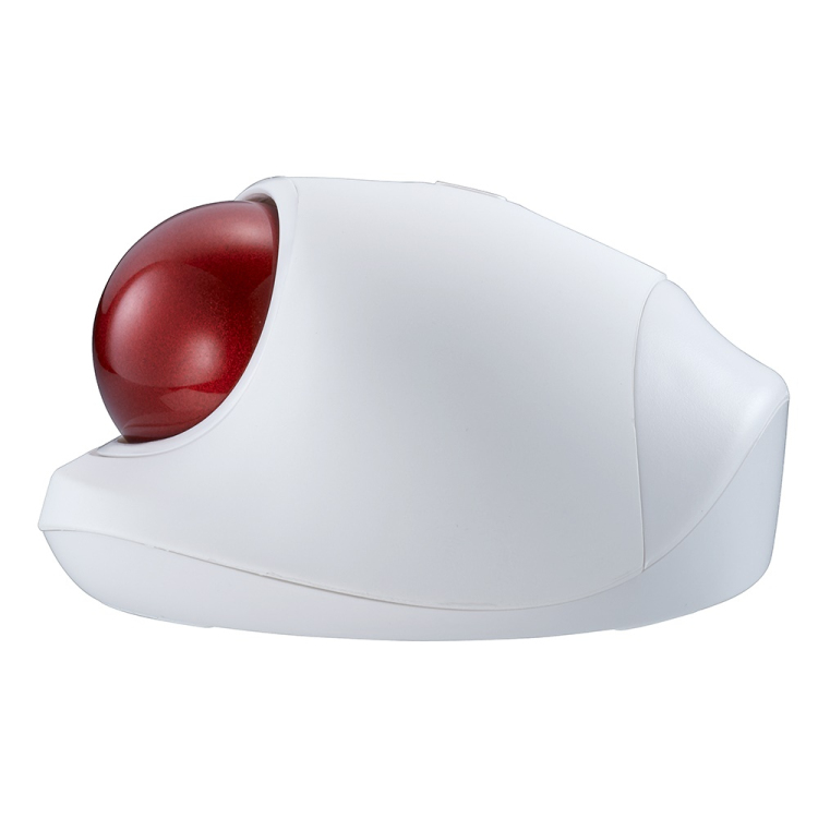 小型BT静音5ボタン レーザー式親指トラックボール/ホワイト MUS-TBLF225W (tm)