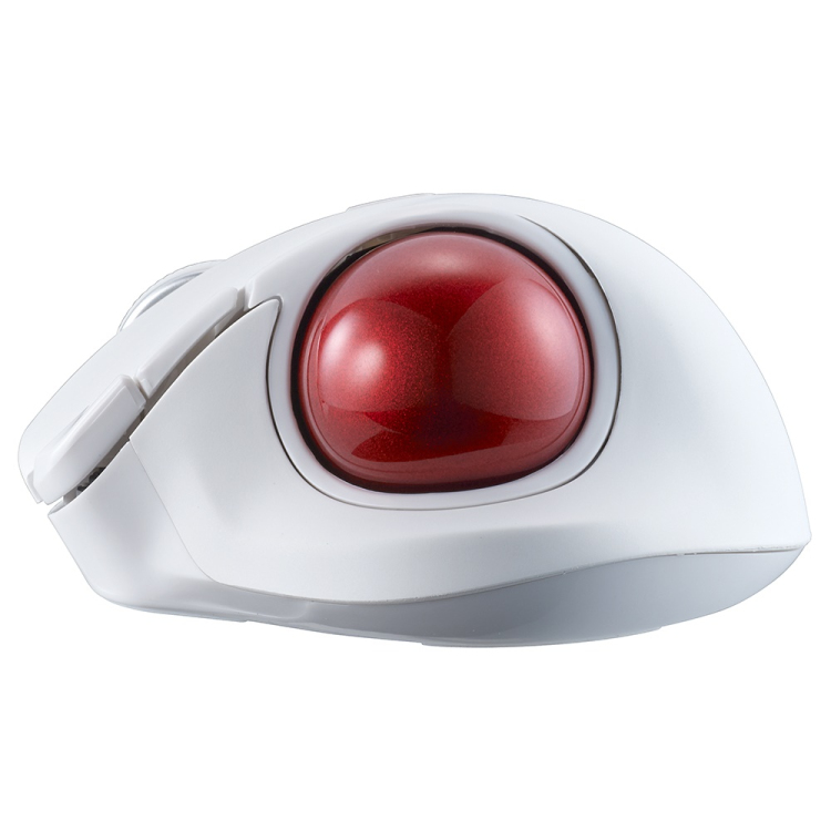 小型BT静音5ボタン レーザー式親指トラックボール/ホワイト MUS-TBLF225W (tm)