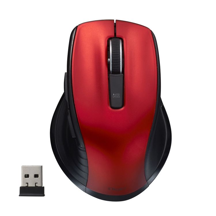 無線静音5ボタン BlueLEDマウス/レッド MUS-RKF226R (tm)