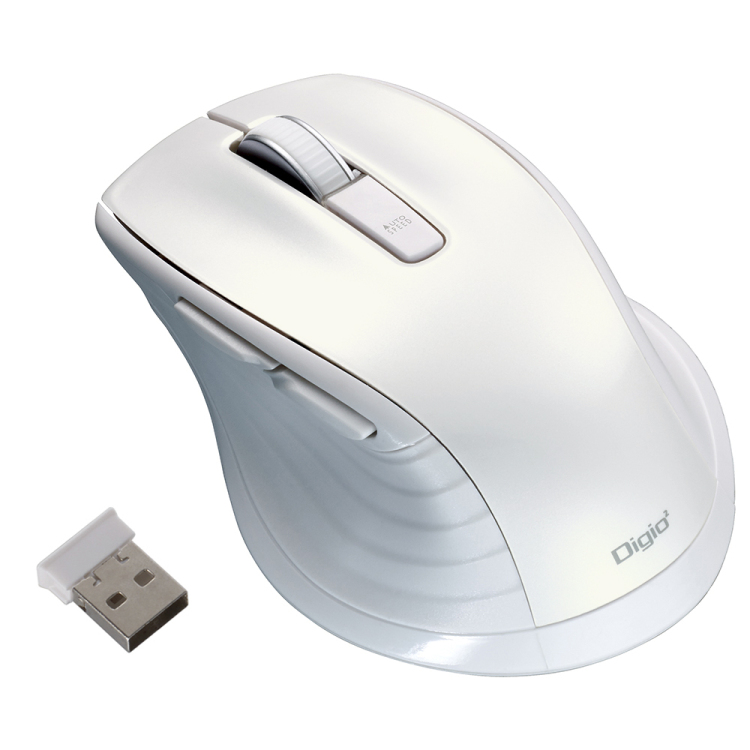 無線静音5ボタン BlueLEDマウス/ホワイト MUS-RKF226W (tm)