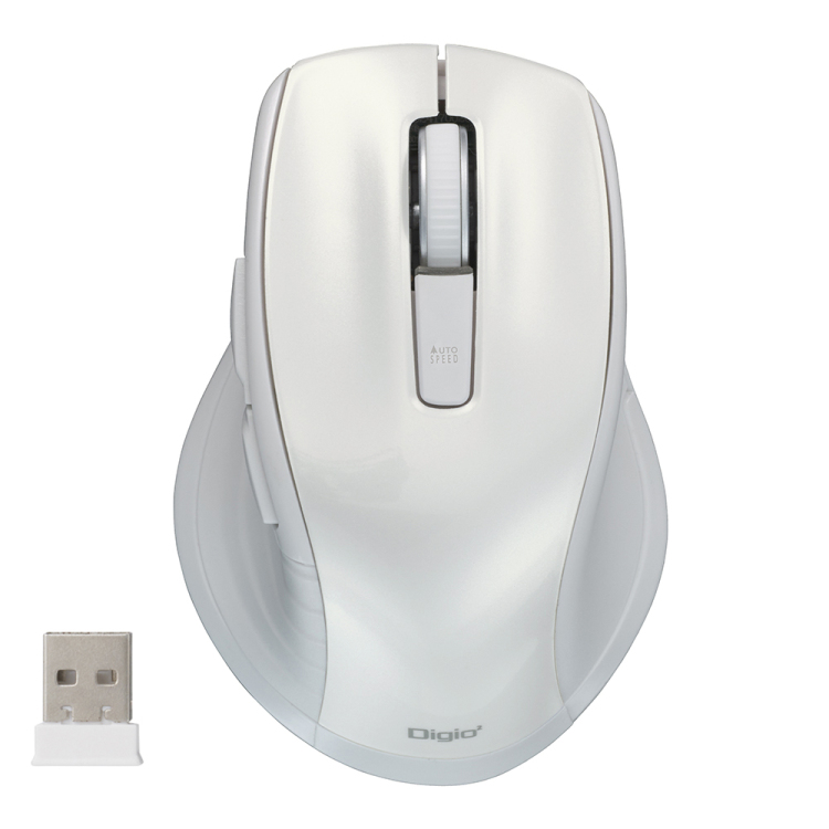 無線静音5ボタン BlueLEDマウス/ホワイト MUS-RKF226W (tm)