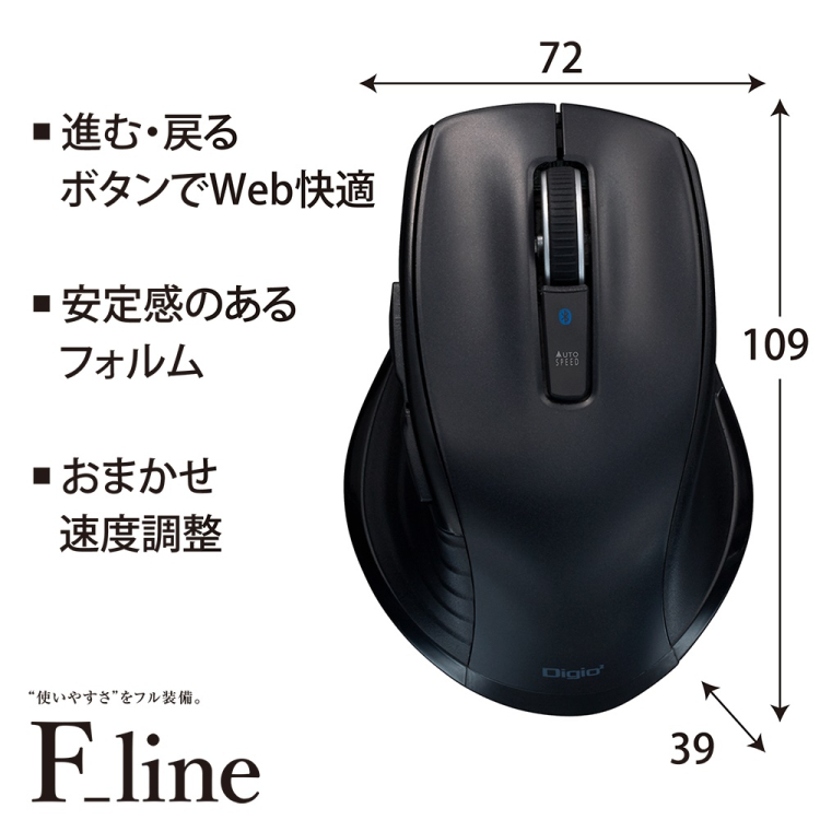 BT静音5ボタン BlueLEDマウス/ブラック MUS-BKF228BK (tm)