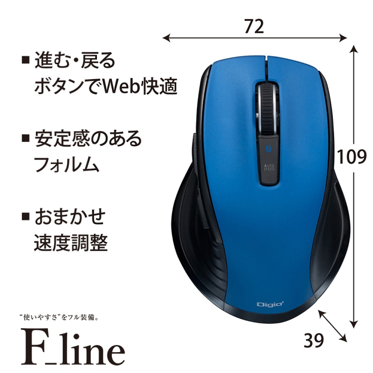 BT静音5ボタン BlueLEDマウス/ブルー MUS-BKF228BL (tm)