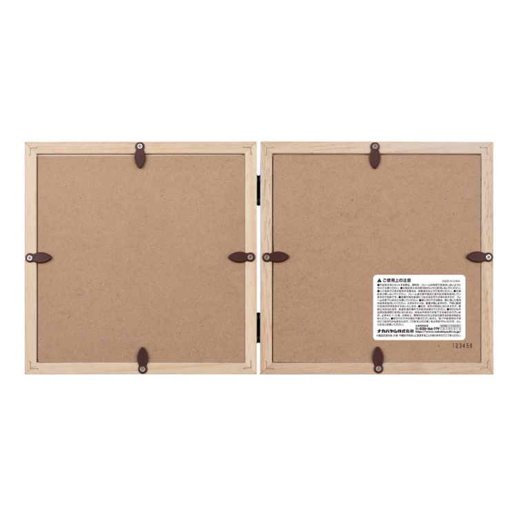 手形足形フォトフレーム/木製/2面/ナチュラル F-TW-111-NA