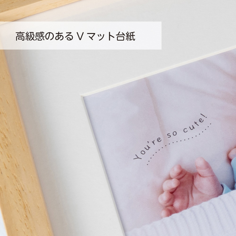 手形足形フォトフレーム/木製/2面/ホワイト F-TW-111-W