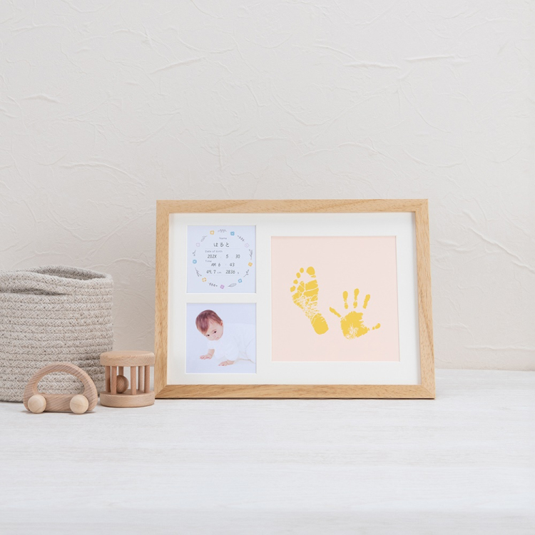 手形足形フォトフレーム/木製/多窓/A4/ナチュラル F-TW-112-NA