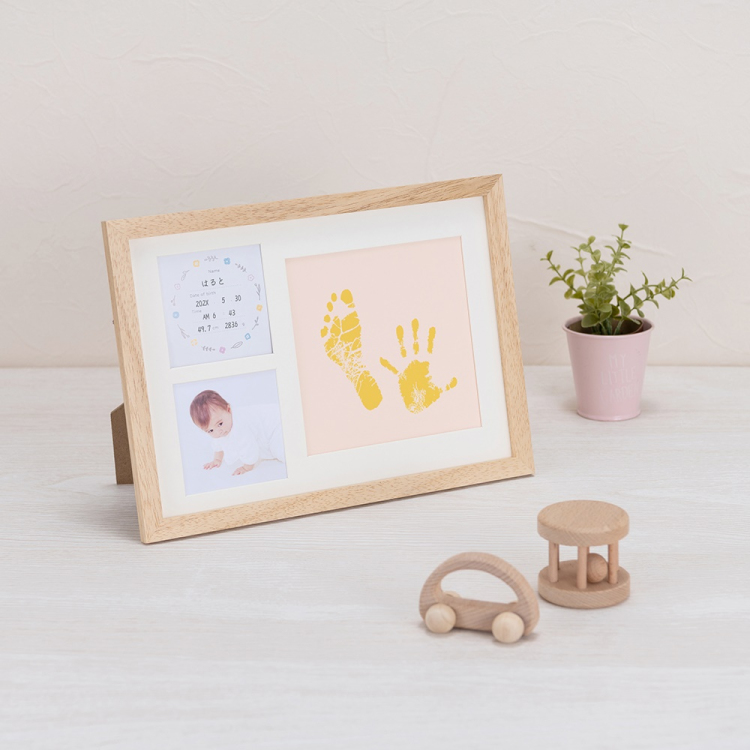 手形足形フォトフレーム/木製/多窓/A4/ナチュラル F-TW-112-NA