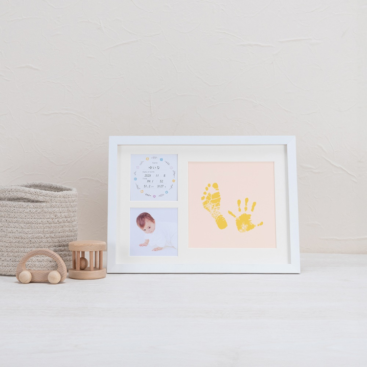 手形足形フォトフレーム/木製/多窓/A4/ホワイト F-TW-112-W