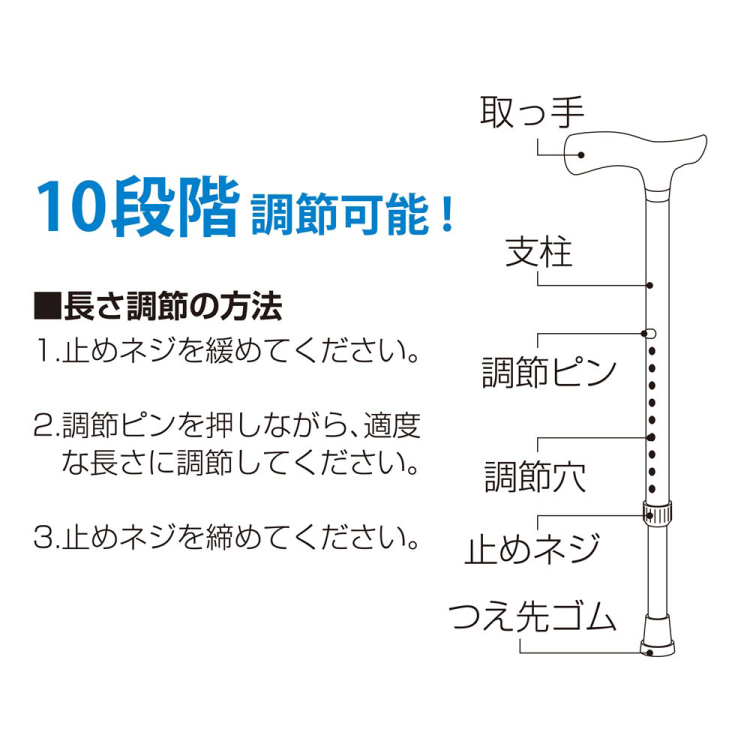 エコノミータイプ 花柄折りたたみ式ステッキ/花柄レッド RQS-E012FR