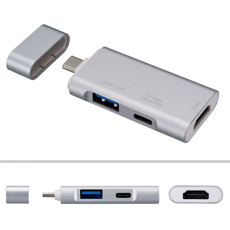 PD対応Type-CポケットサイズドッキングS/シルバー UD-C08SL