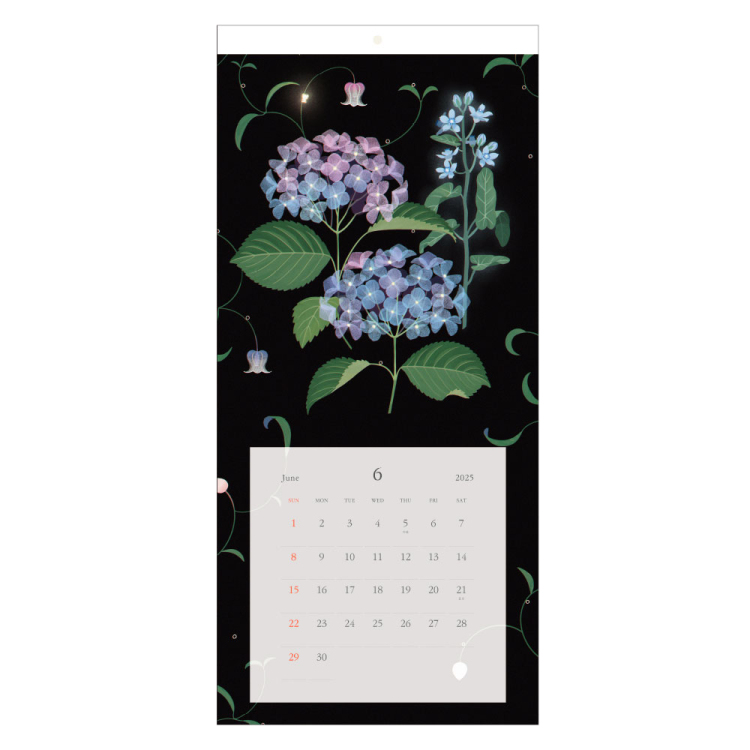 FSC-MX/壁掛けカレンダー2025 花イラスト/A3スリム COC-CLH-A3SFI-25