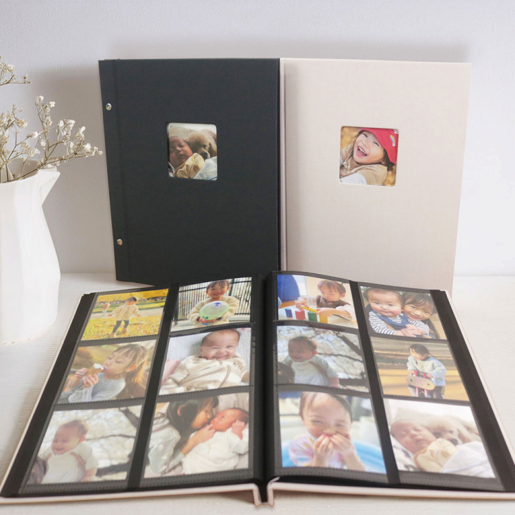 【WEB限定品】ナカバヤシ 窓抜き ビス式ポケットアルバム ましかく156枚収納 WBA-6SQ-W/EC ホワイト