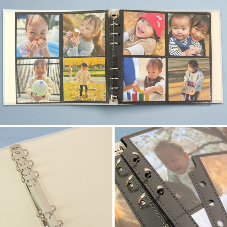 【WEB限定品】【売切】ナカバヤシ ネームプレート付 バインダーアルバム ましかく80枚収納 BD-SQ-FCV-LBL ライトブルー