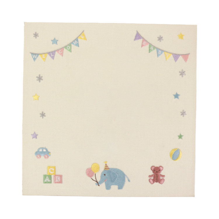 【WEB限定品】「誕生用」刺しゅう命名書 フレーム付き 刺繍タペストリー ぞう IT-ME-FL-01【取寄品】