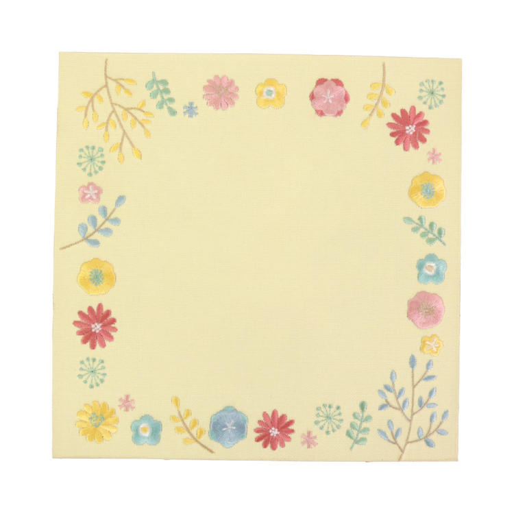 【WEB限定品】「誕生用」刺しゅう命名書 フレーム付き 刺繍タペストリー 花 IT-ME-FL-02【取寄品】