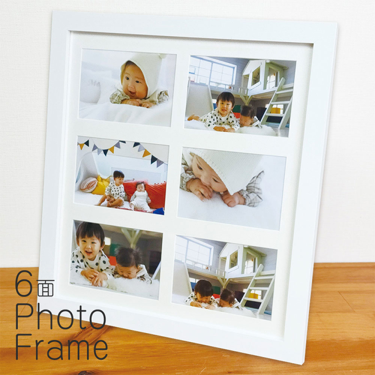 ナカバヤシ 多面フォトフレーム 6面 ホワイト IT-FL-TM-W