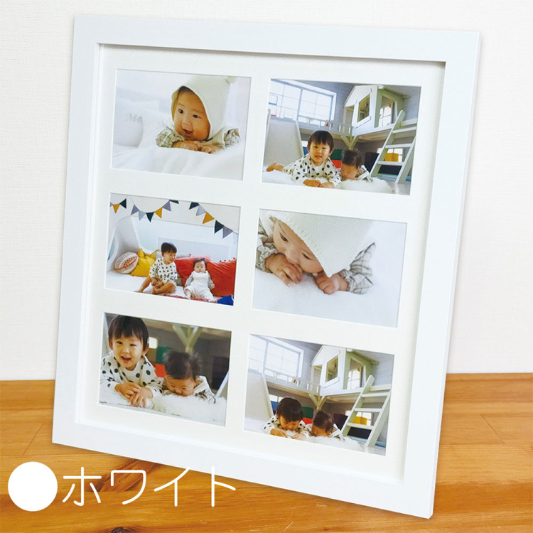 ナカバヤシ 多面フォトフレーム 6面 ホワイト IT-FL-TM-W