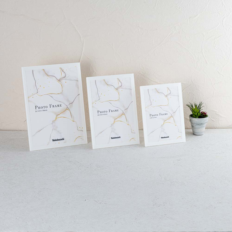 ナカバヤシ アクリル製フォトフレーム/スライド式/KG/ホワイト F-AC-102-W