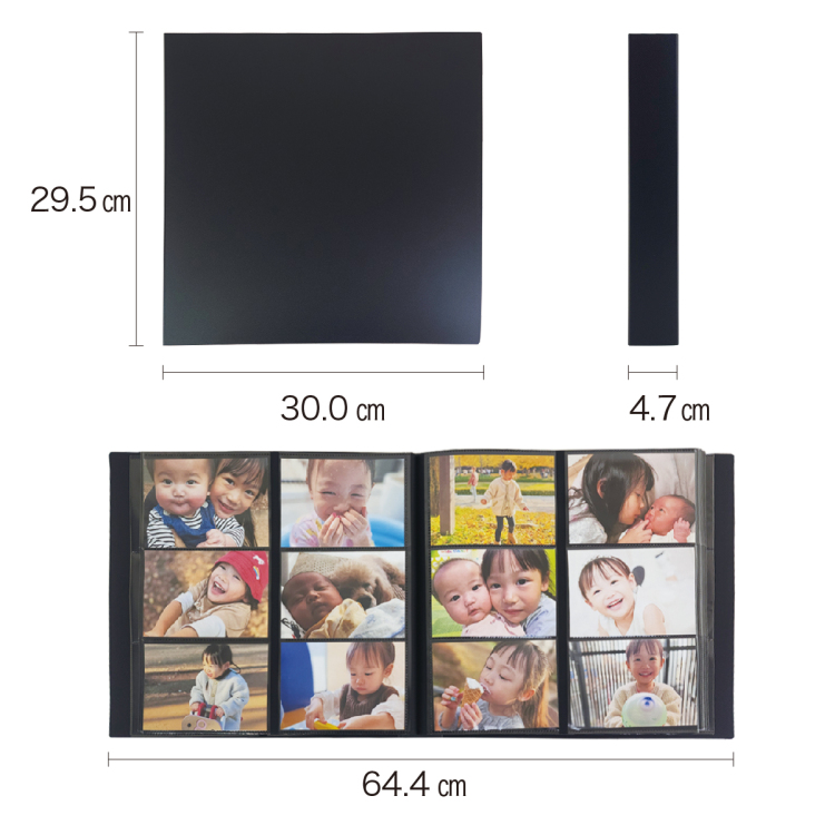 【WEB限定】 ナカバヤシ シンプルカラーポケットアルバム L 判480枚収納 IT-SCV6L-480-D ブラック