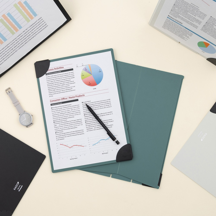 ナカバヤシ マグネットクリップボード カドップ/スタンドタイプ/A4/フォレストグリーン QB-STKA4-G