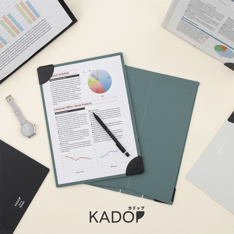 ナカバヤシ マグネットクリップボード カドップ/スタンドタイプ/A4/フルブラック QB-STKA4-D