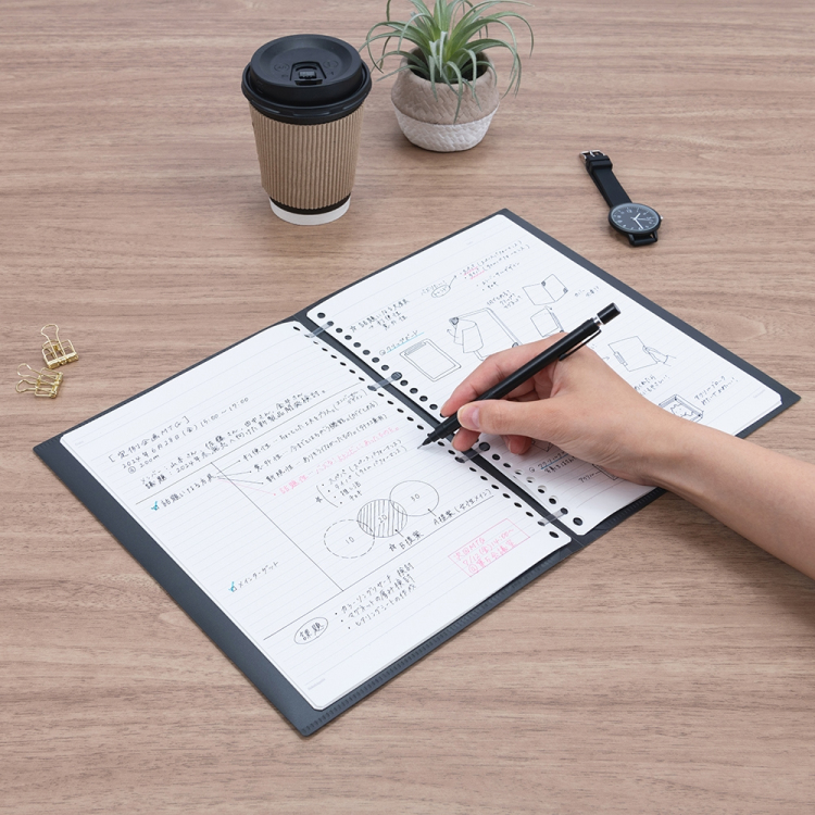 ナカバヤシ フラリーフ/ロジカル・フラットバインダーノート/B5/ミルキーホワイト FLL-B501B-W