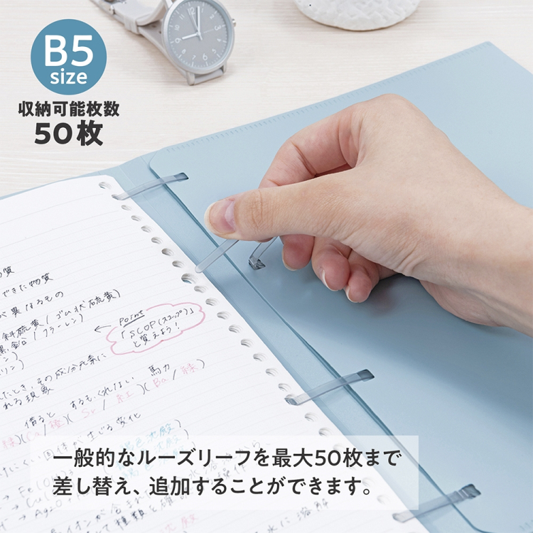 ナカバヤシ フラリーフ/ロジカル・フラットバインダーノート/B5/ミルキーホワイト FLL-B501B-W