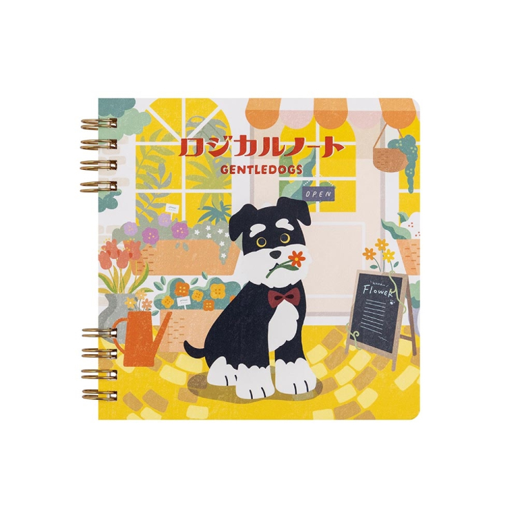 ナカバヤシ ロジカルWリング B6 方眼 GentleDogs 2 NW-B611SQ-2